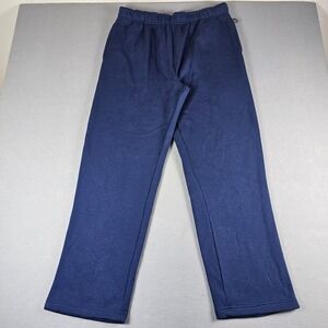 Xersion Classic Fleece Sweatpants Mens Large Navy Blue Open Bottom Pant NWT